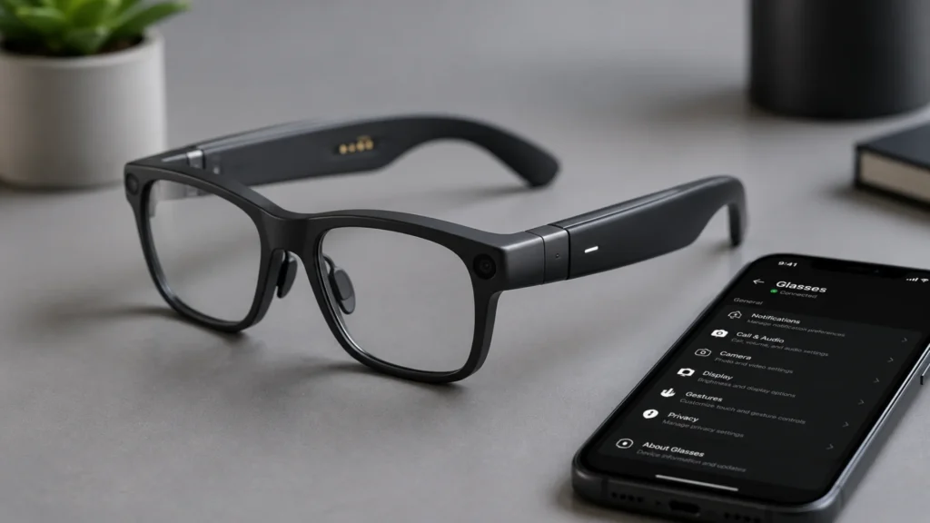 ai glasses next to a phone showing how to turn off ai settings ai glasses next to a phone showing how to turn off ai settings