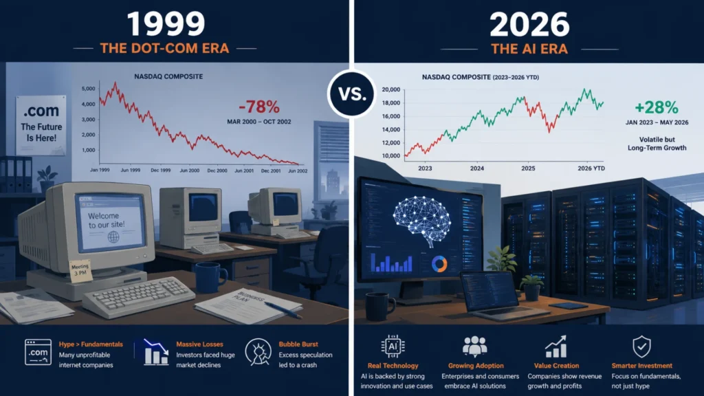 comparing whether ai is a bubble to the dot com crash of 1999 comparing whether ai is a bubble to the dot-com crash of 1999