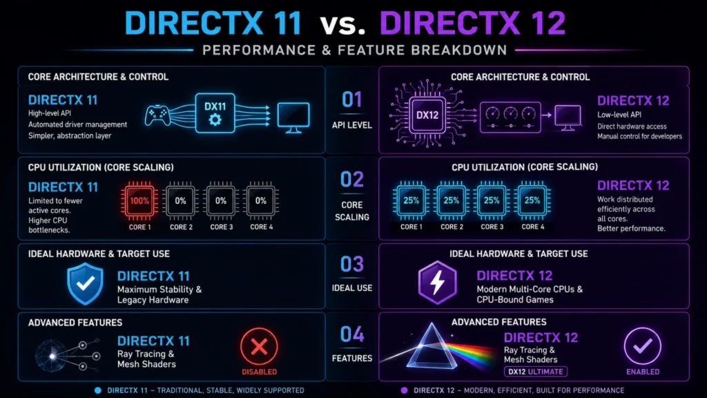 info graphic directx 11 vs 12 info graphic directx 11 vs 12