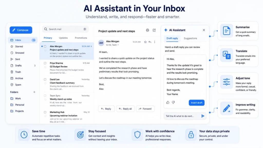merlin ai chrome extension gmail integration drafting an email reply