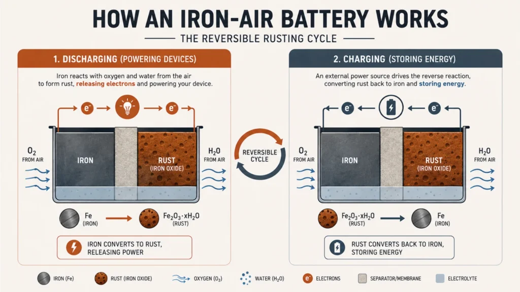 working of an iron battery working of iron battery