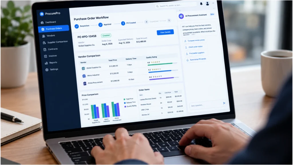aerchain procurement software interface showing ai driven sourcing workflow aerchain procurement software interface showing ai-driven sourcing workflow