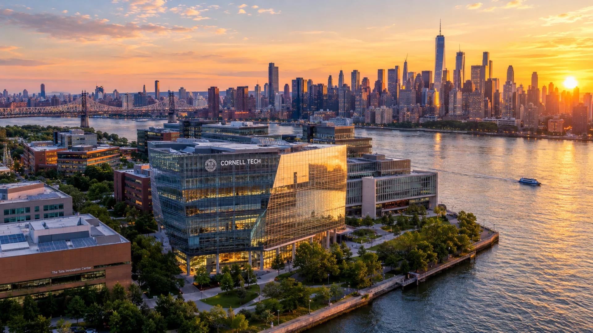 cornell tech campus on roosevelt Island overlooking manhattan cornell tech campus on roosevelt Island overlooking manhattan