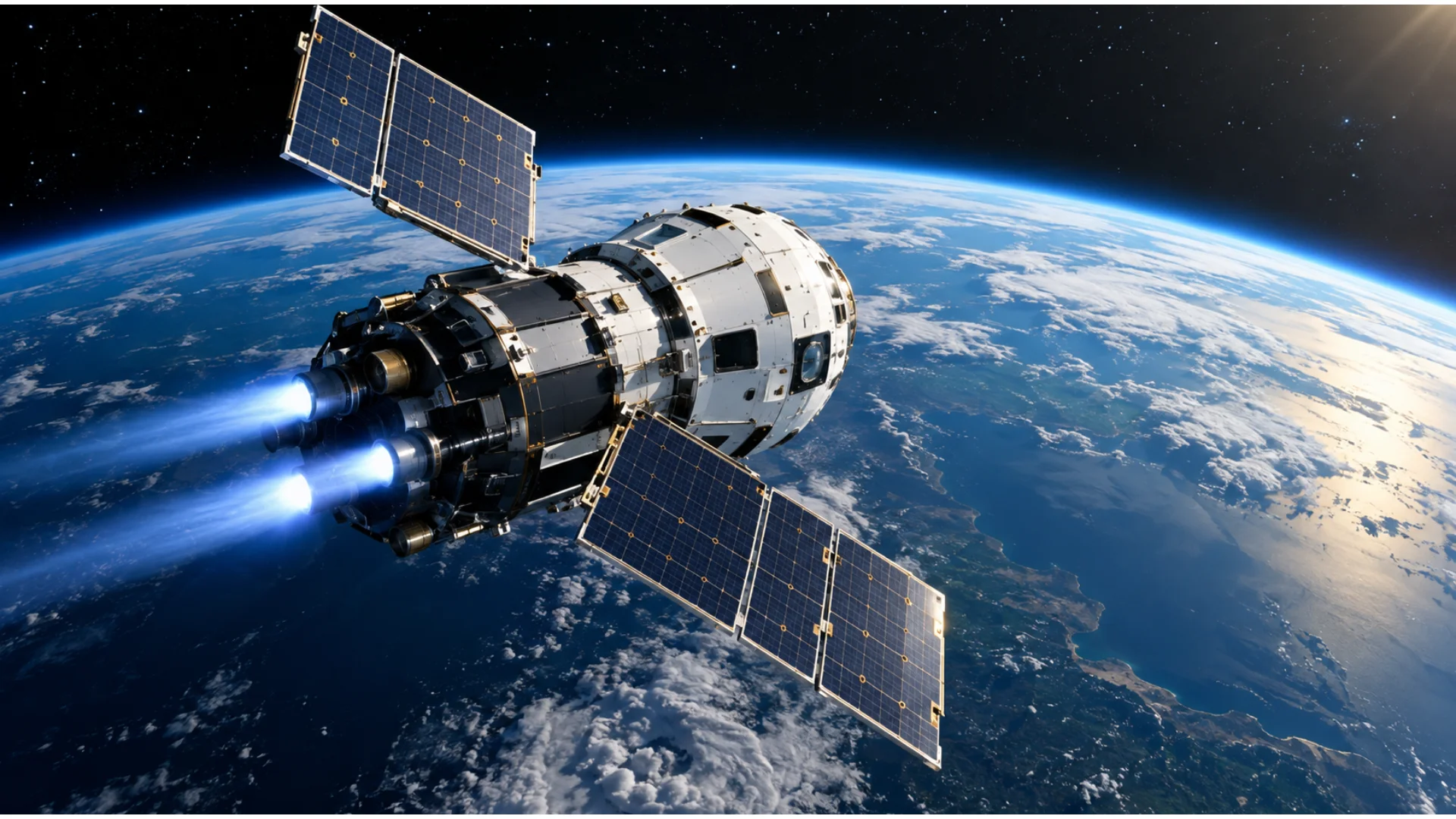 quantum space ranger maneuverable spacecraft orbiting earth