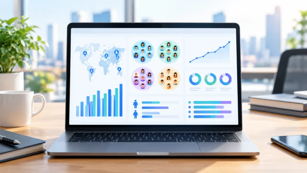 simile ai dashboard concept showing simulated population data analysis