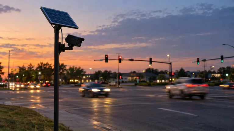 what is a flock camera on a roadside pole with a solar panel